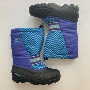 Kids Sorel Us 3 Blue Purple Snow Boots